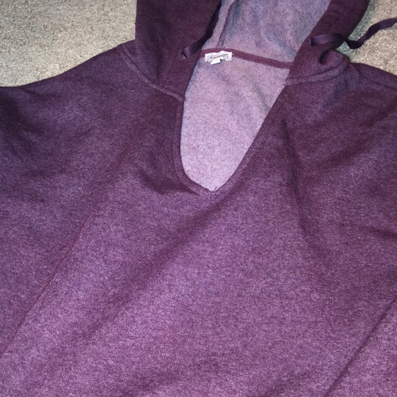 Cosy v neck purple hoodie - Picture 1 of 2